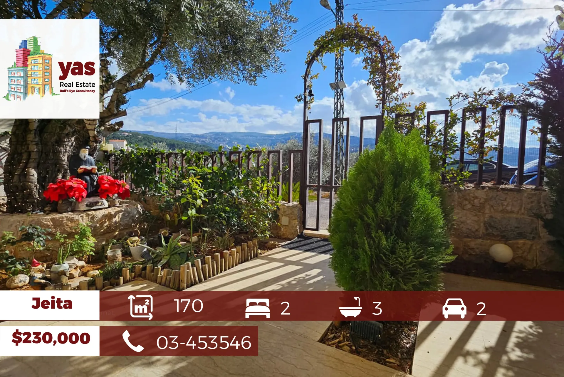 Apartment for Sale in Jeita - 2 bed, 3 bath