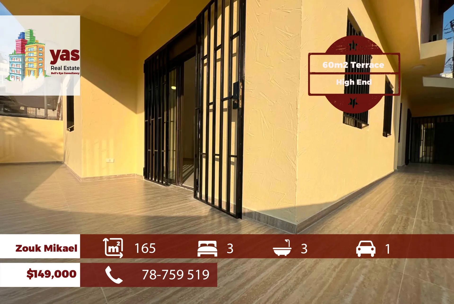 Apartment for Sale in Zouk Mikael