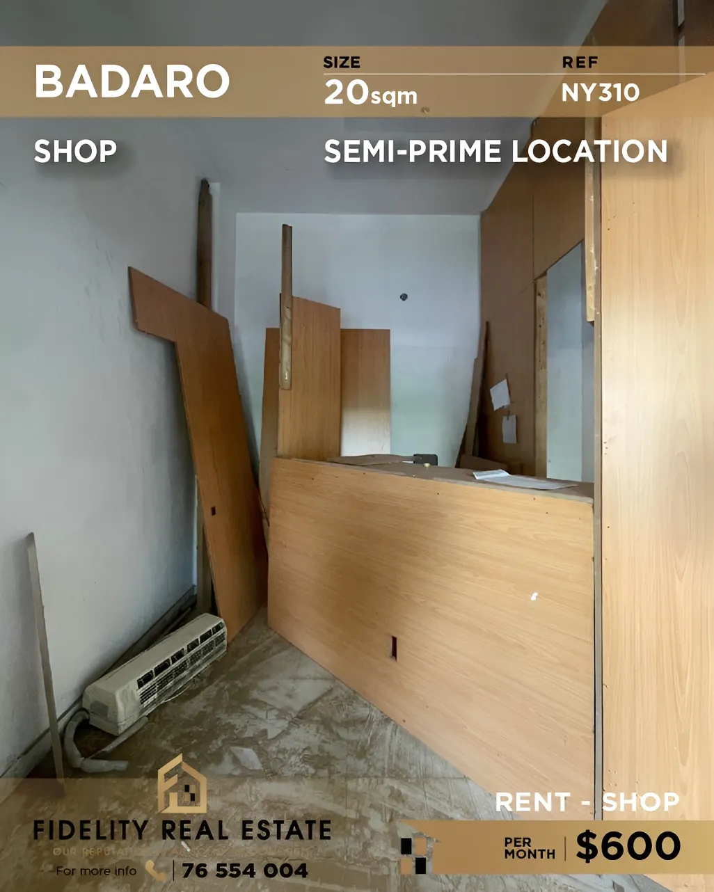 Shop for rent in Badaro, Beirut, Lebanon