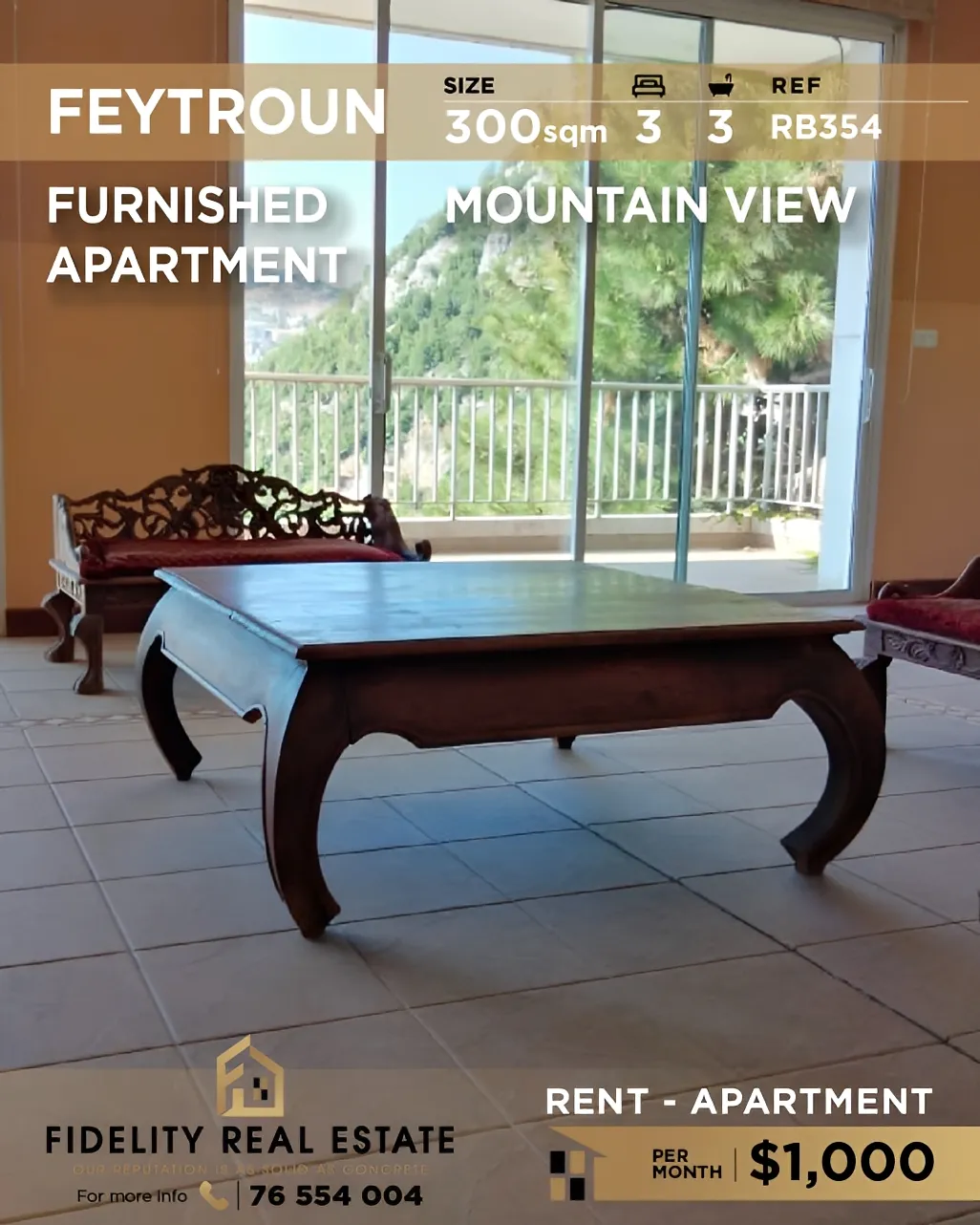 Apartment for rent in Faitroun, Lebanon - 3 bed, 3 bath