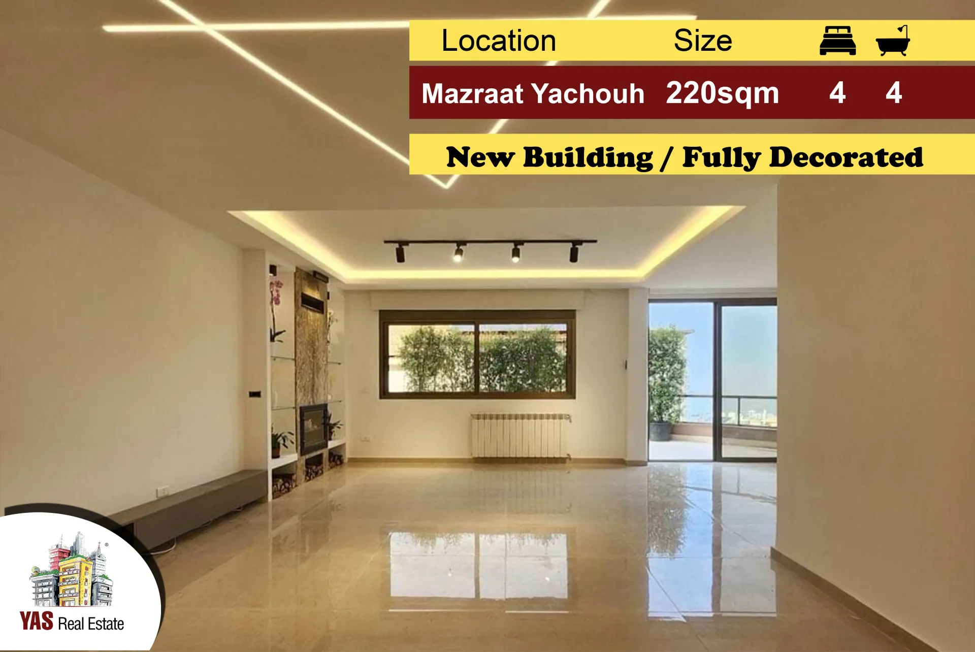 Apartment for Sale in Mazraat Yachou - 4 bed, 4 bath