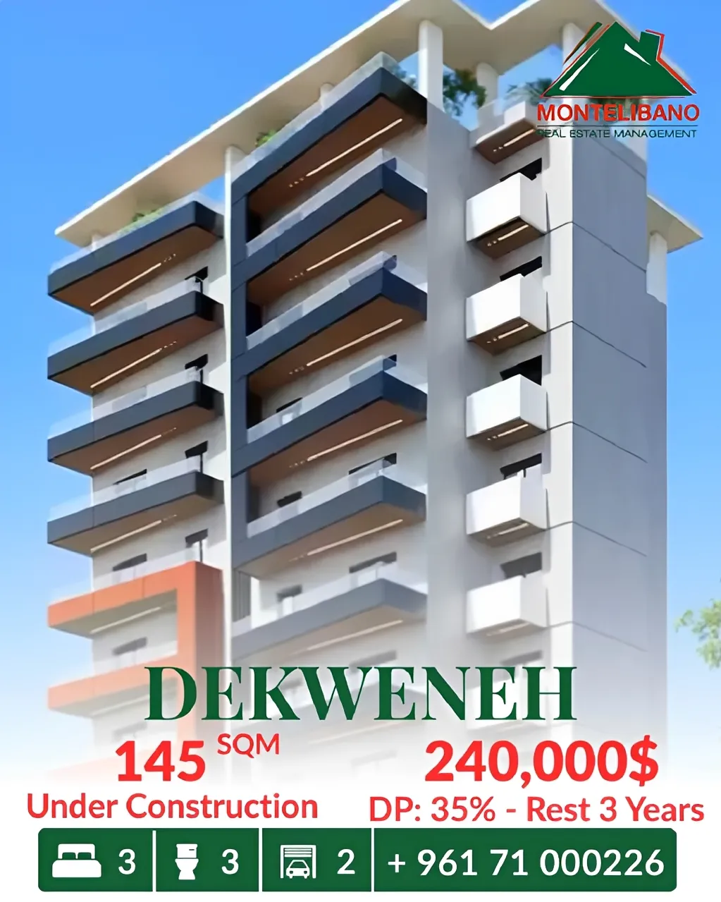 Apartment for sale in Dekwaneh