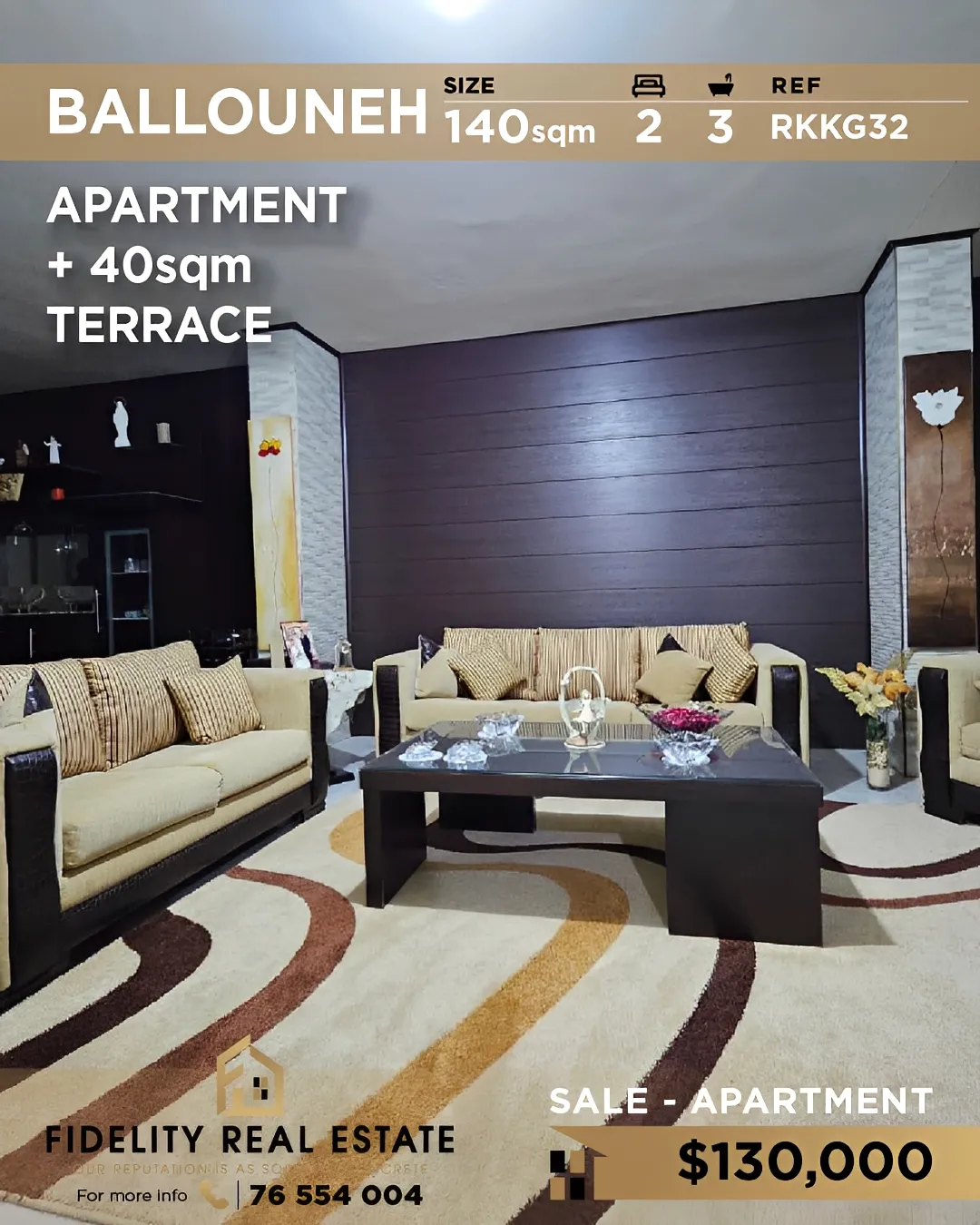 Apartment for sale in Ballouneh, Lebanon - 2 bed, 2 bath