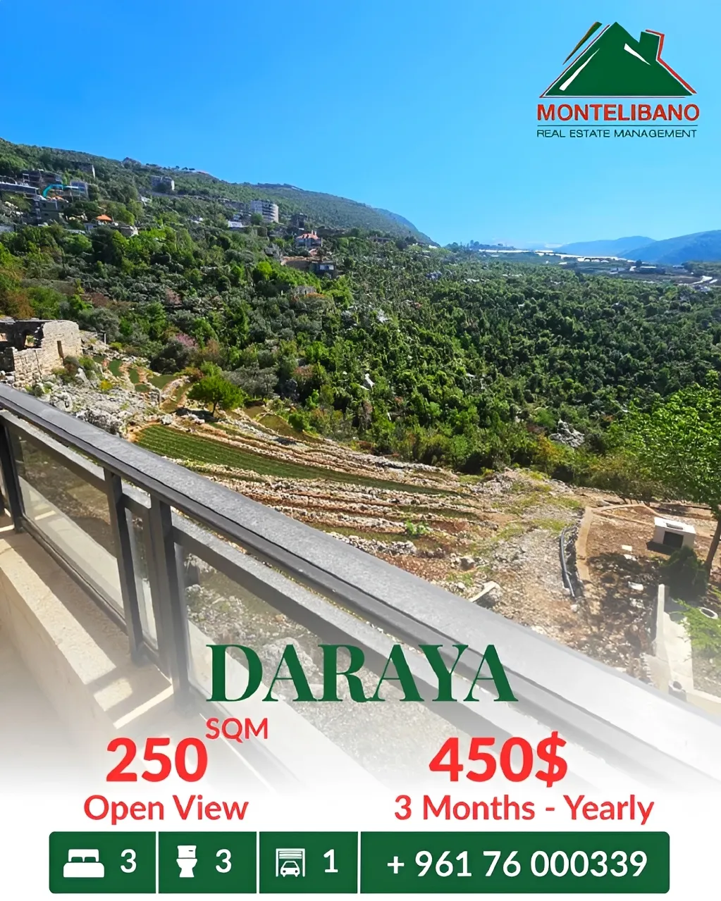 Apartment for rent in Daraiya, Lebanon - 3 bed, 3 bath
