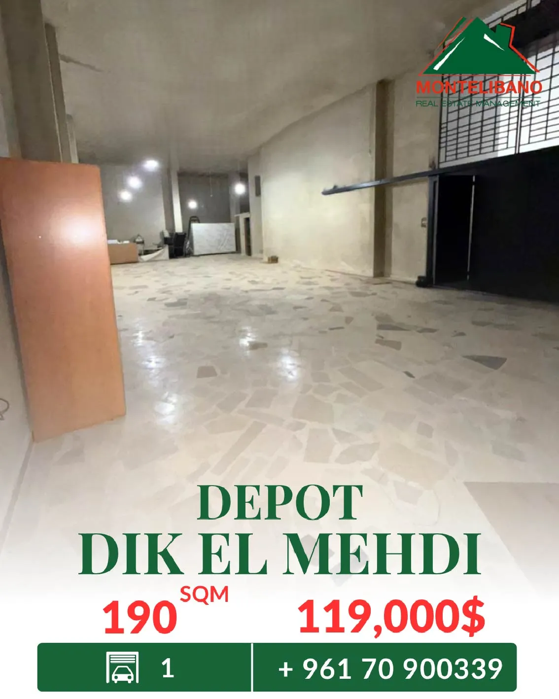 Warehouse for sale in Dik El Mehdi, Lebanon