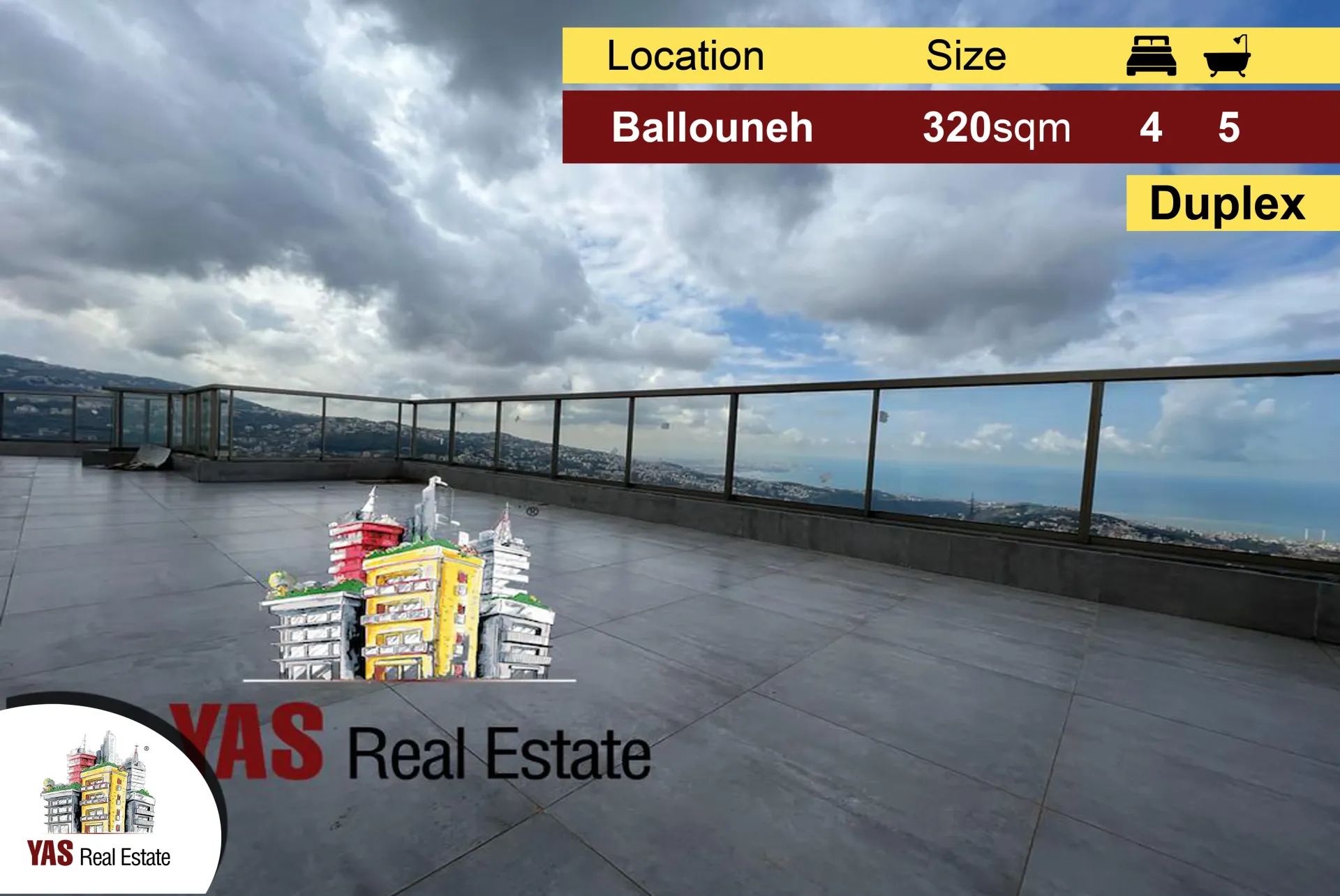 Apartment for Sale in Ballouneh - 4 bed, 5 bath