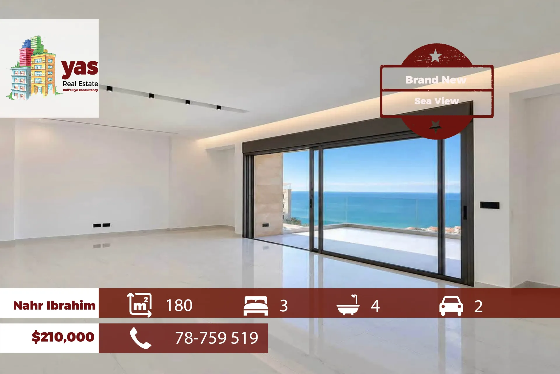 Apartment for Sale in Nahr Ibrahim - 3 bed, 4 bath
