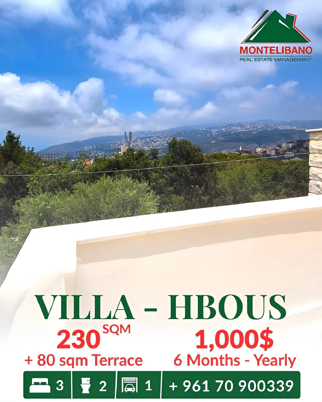 Apartment for rent in Hbous, Lebanon - 3 bed, 2 bath