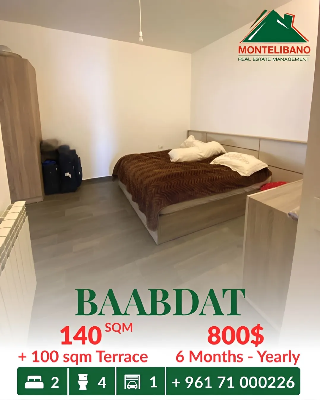 Apartment for rent in Baabdat, Lebanon