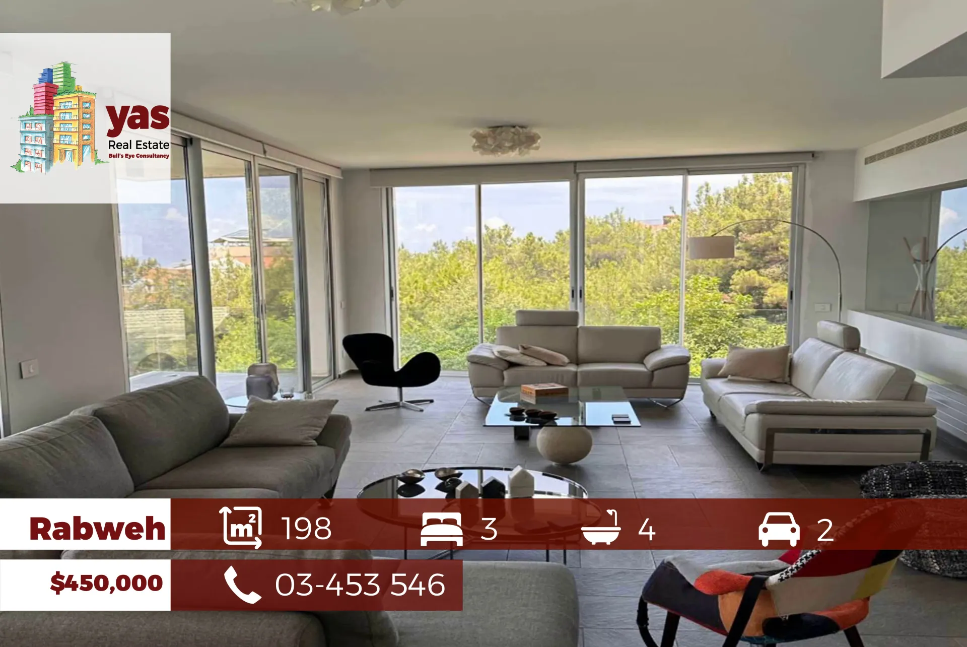 Apartment for Sale in Rabweh - 3 bed, 4 bath