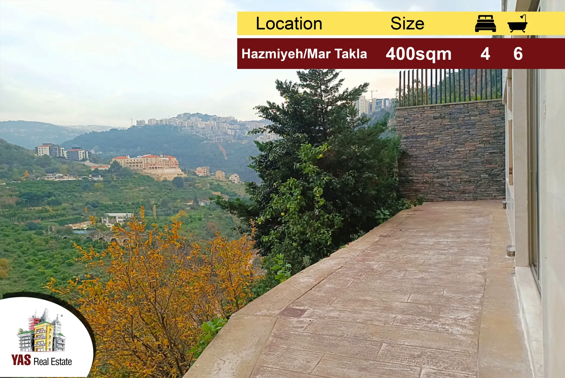 Apartment for Sale in Mar Takla, Hazmieh - 4 bed, 6 bath