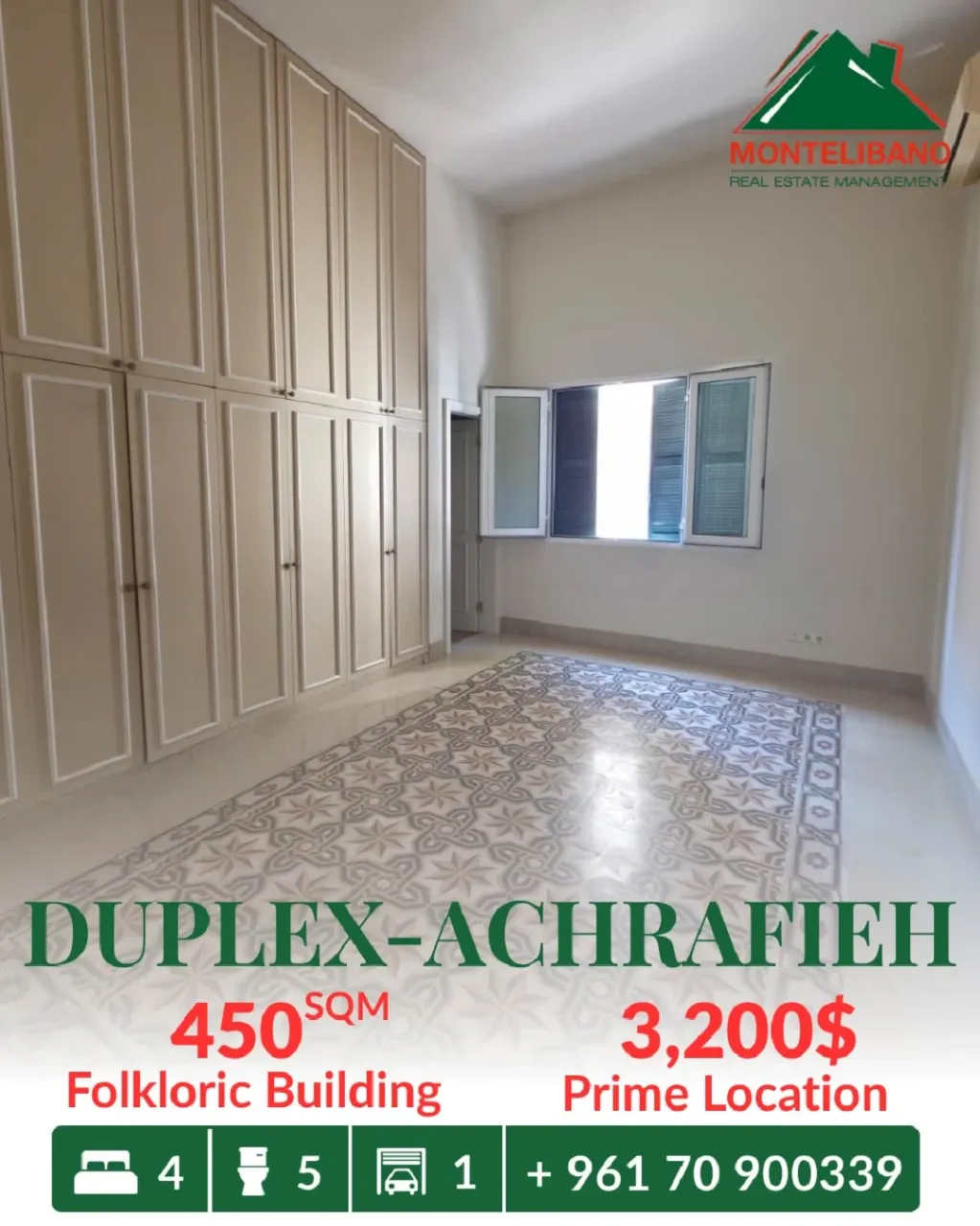 Duplex for rent in Achrafieh, Beirut, Lebanon