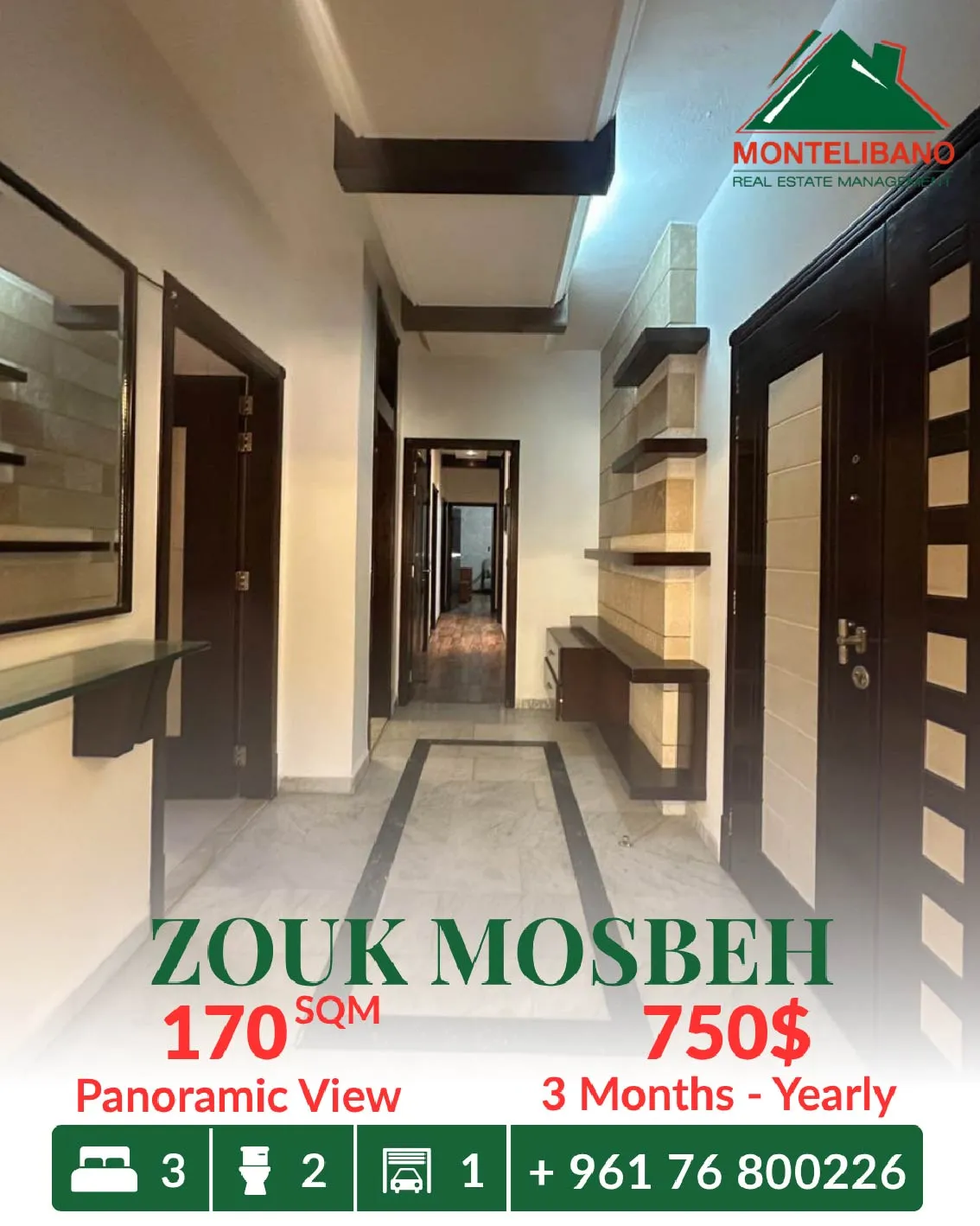 Apartment for rent in Zouk Mosbeh, Lebanon