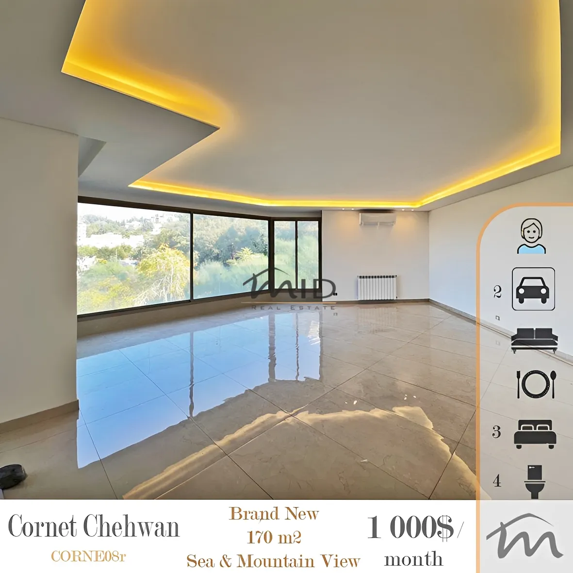 Apartment for rent in Cornet chahwan, lebanon - 3 bed, 4.0 bath