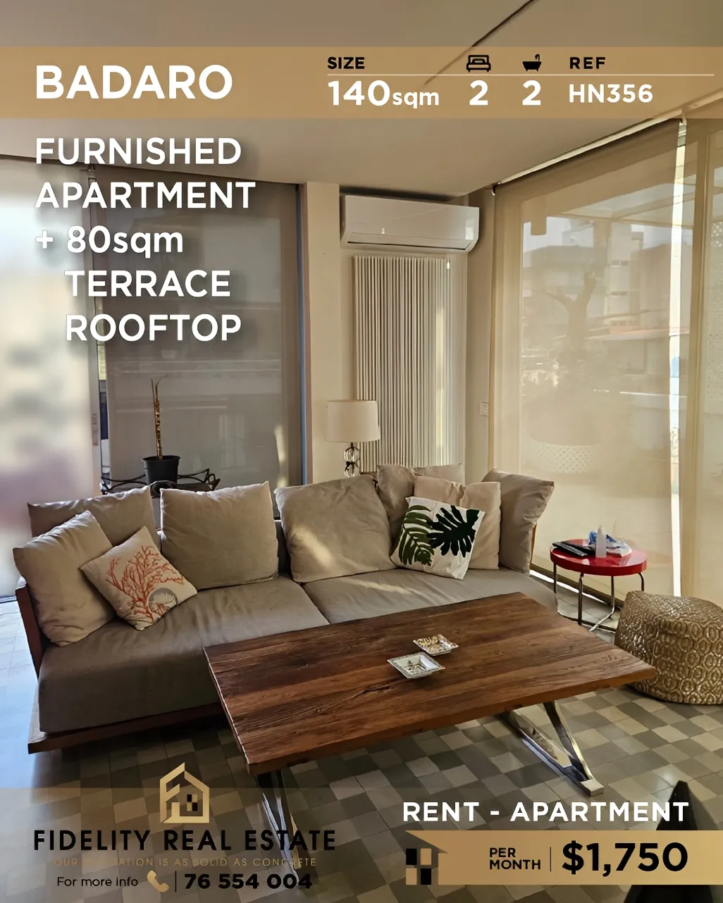 Apartment for rent in Badaro, Beirut, Lebanon