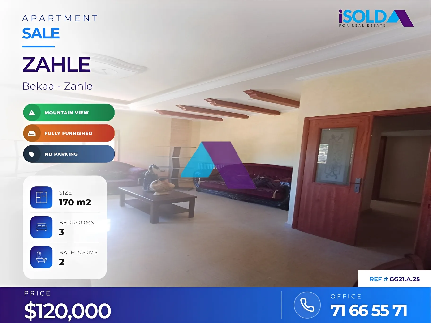 Apartment for sale in Zahlé, Lebanon - 3 bed, 2 bath