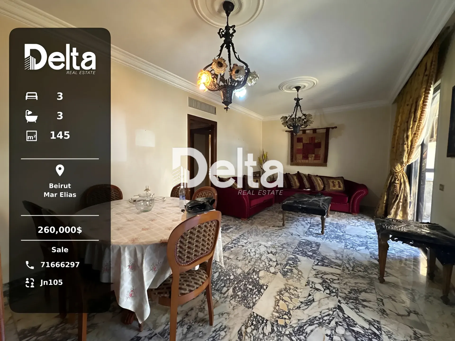 Apartment for sale in Mar elias, beirut, lebanon - 3 bed, 3.0 bath