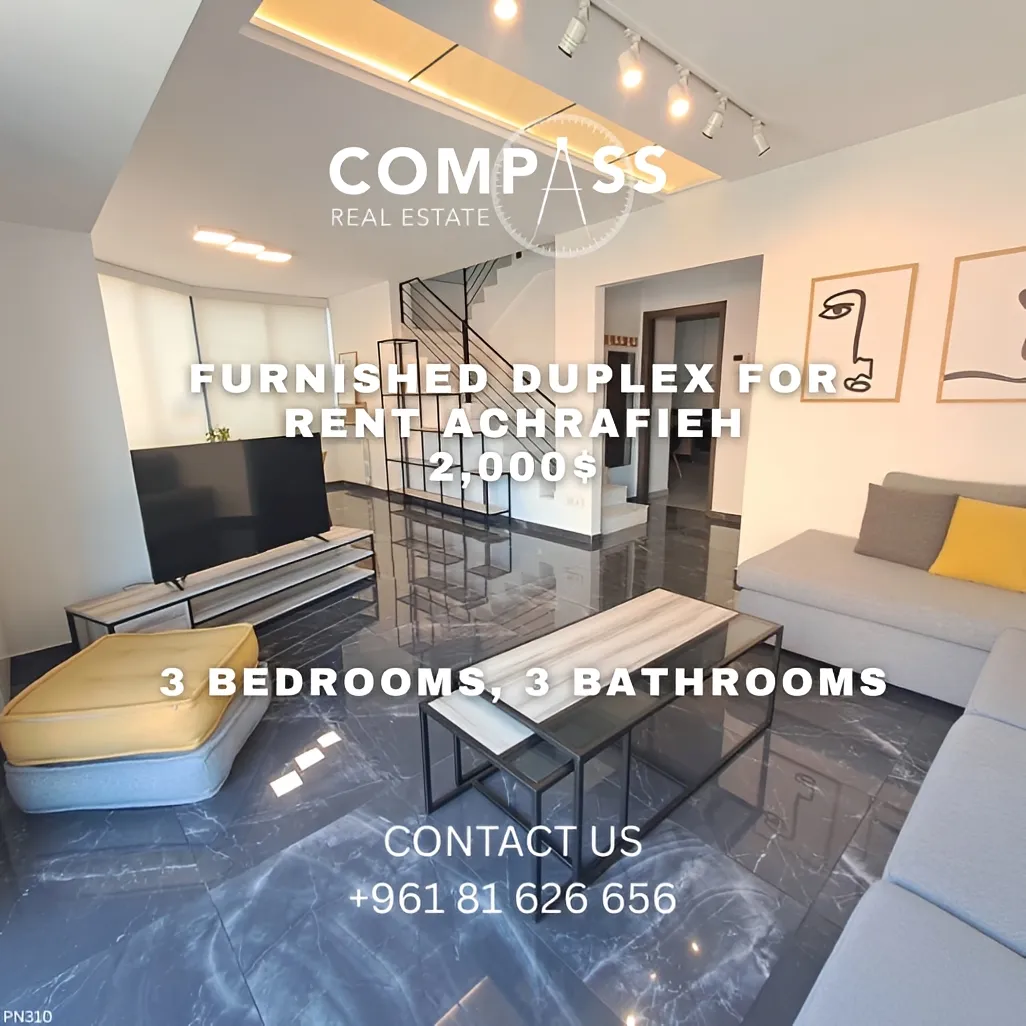 Apartment for rent in Achrafieh, Beirut, Lebanon - 3 bed, 3 bath