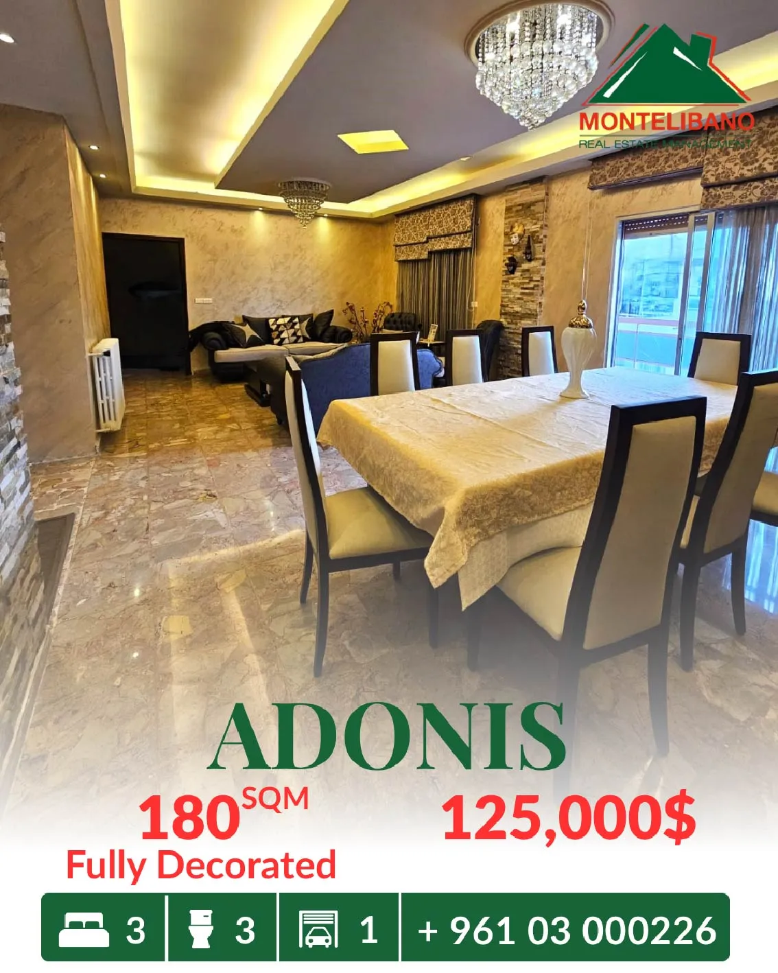 Apartment for sale in Adonis, Lebanon