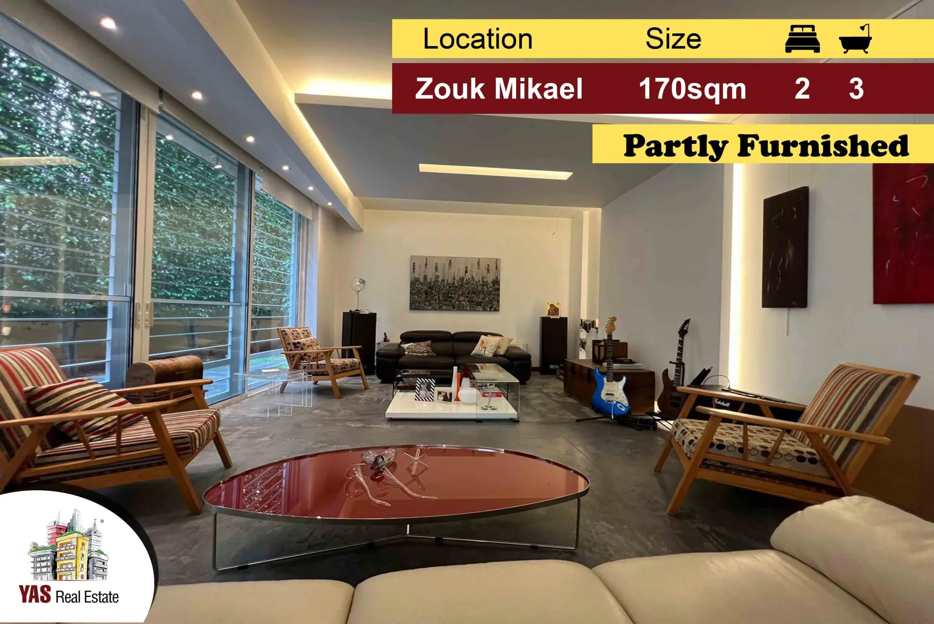 Apartment for Sale in Zouk Mikael - 2 bed, 3 bath