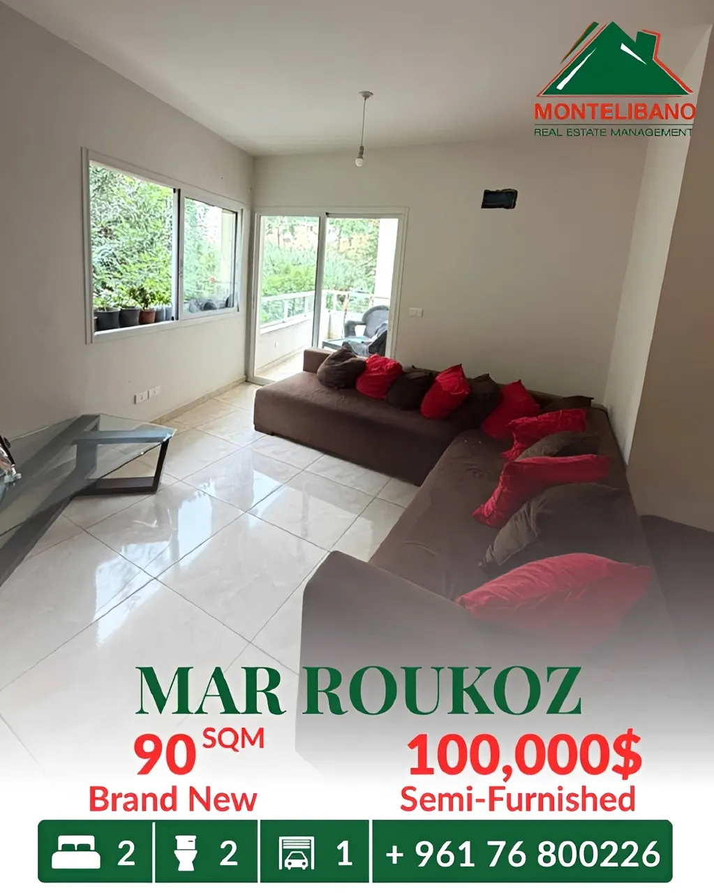 Apartment for sale in Mar Roukoz