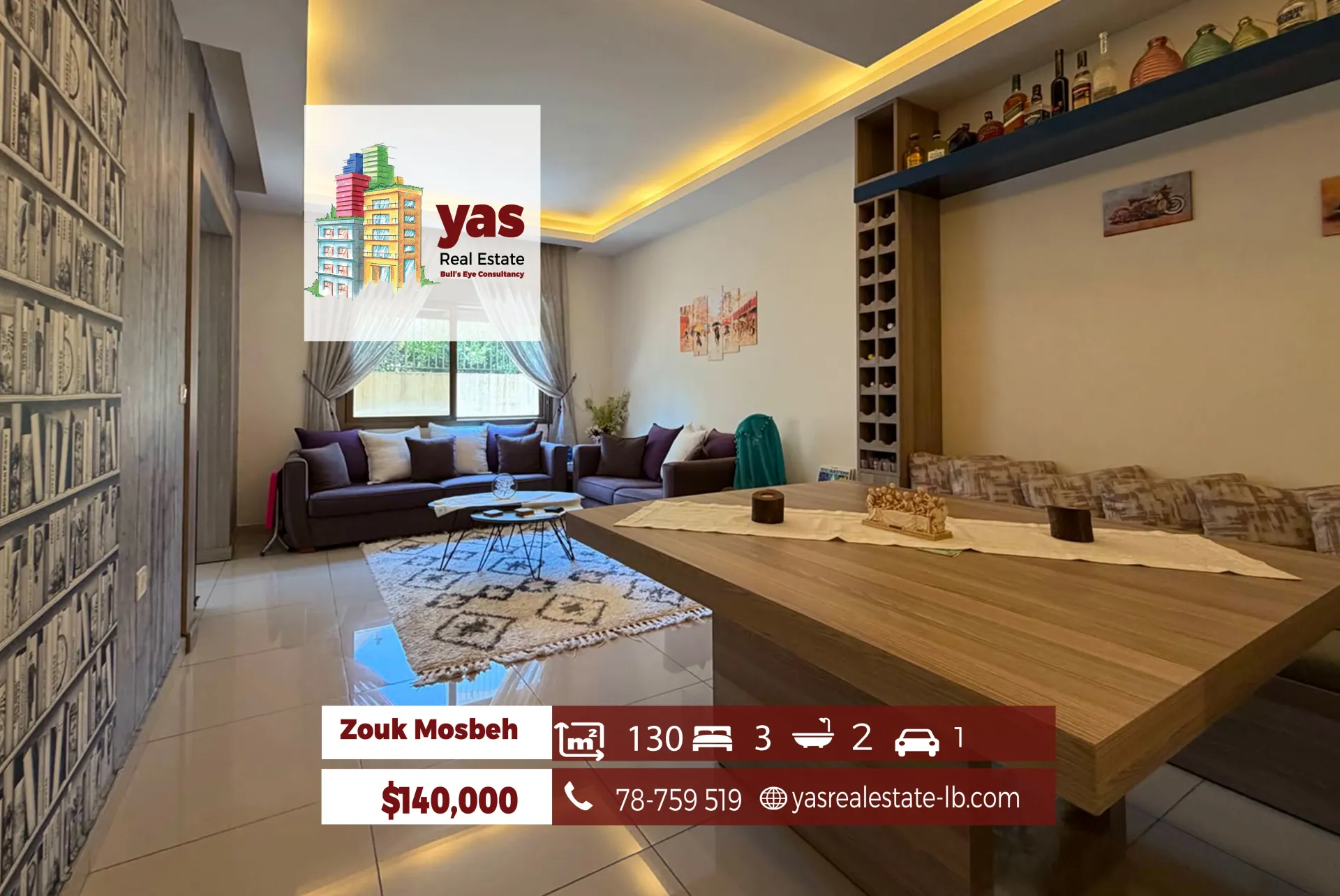 Apartment for Sale in Zouk Mosbeh - 3 bed, 2 bath