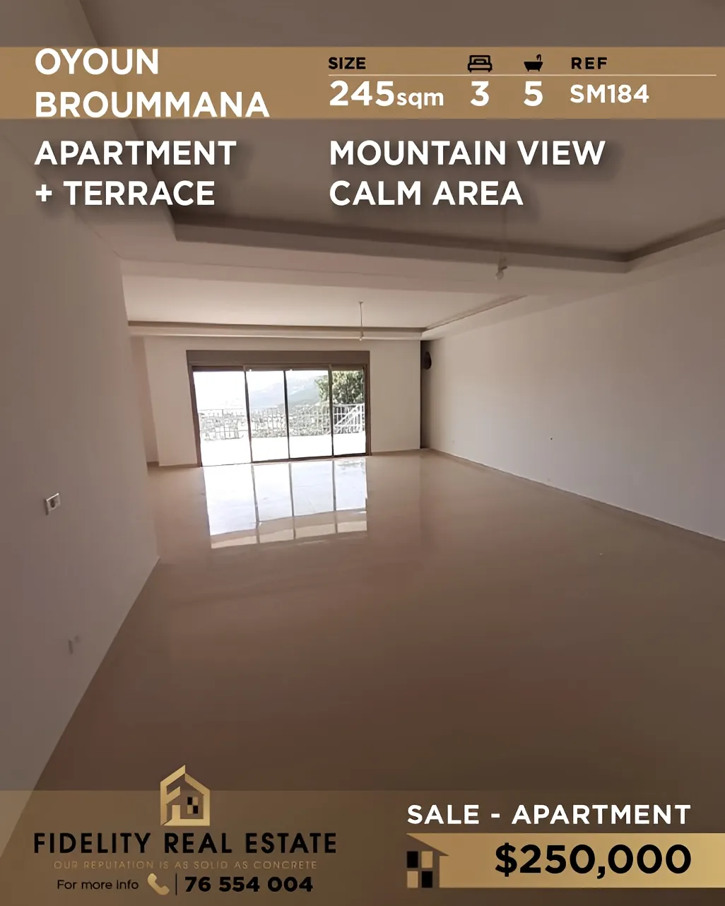 Apartment for sale in Oyoun, Lebanon - 3 bed, 5 bath