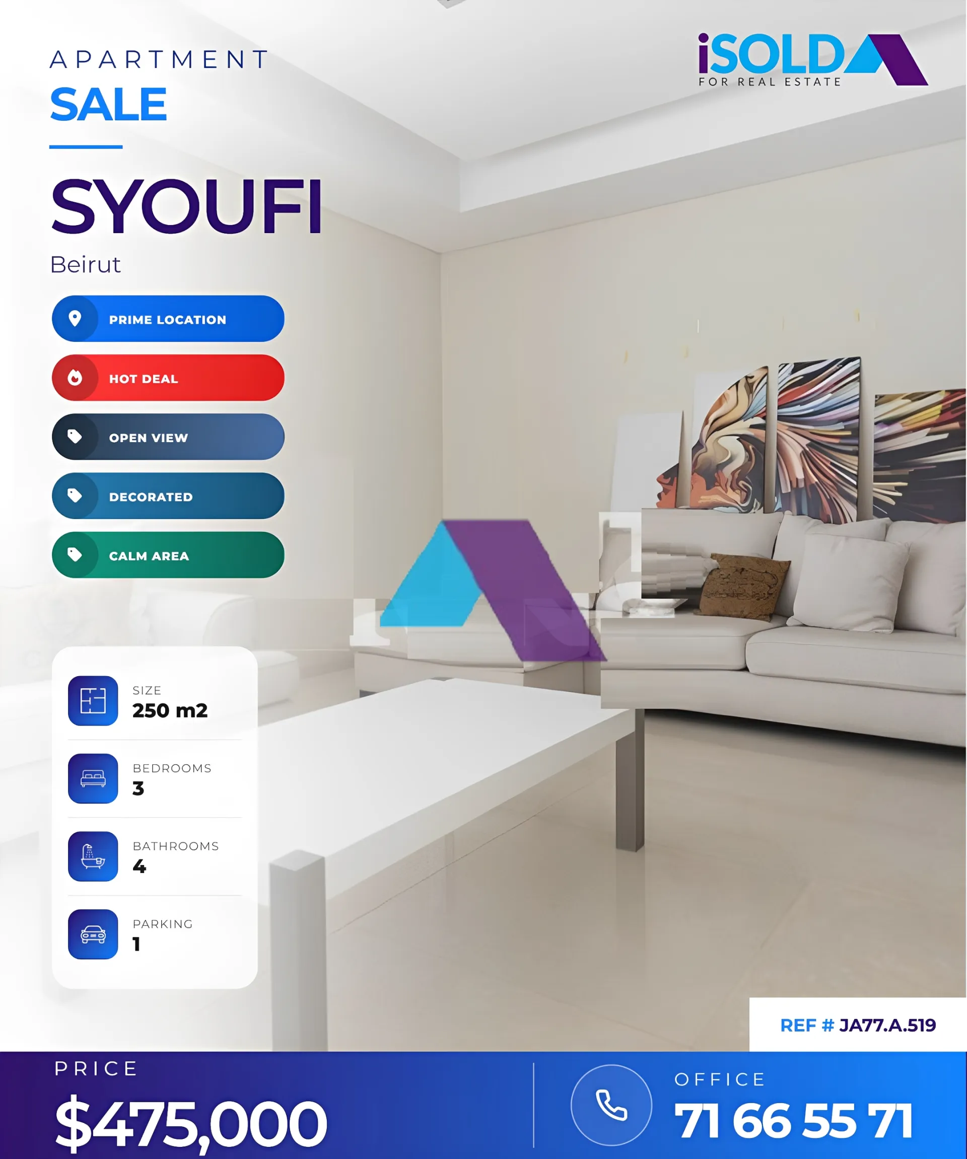Apartment for Sale in Syoufi - 3 bed, 4 bath