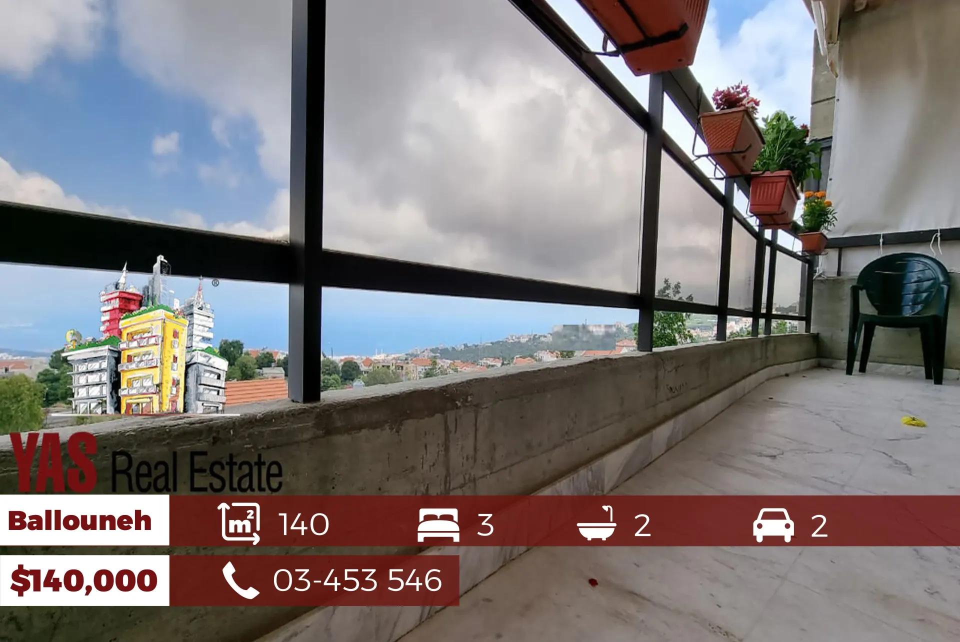 Apartment for Sale in Ballouneh - 3 bed, 2 bath