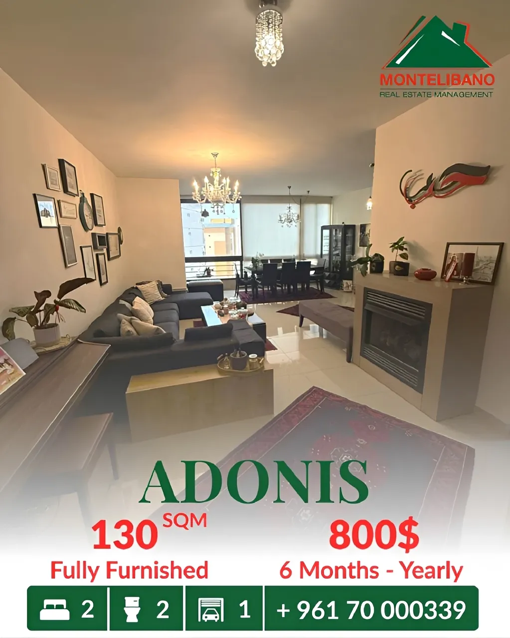 Apartment for rent in Adonis, Lebanon
