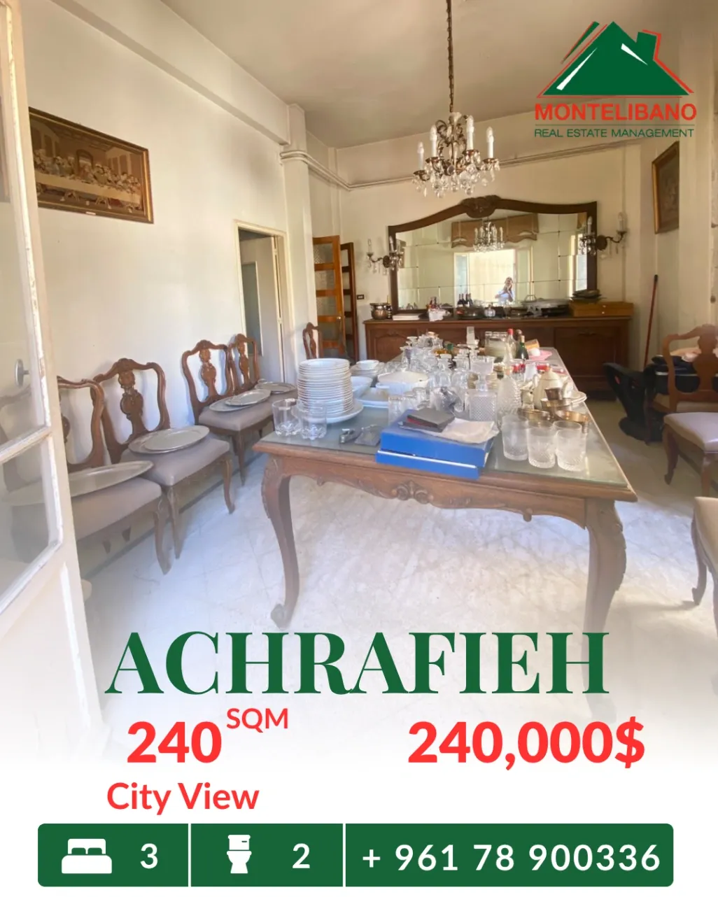 Apartment for sale in Achrafieh, Beirut, Lebanon