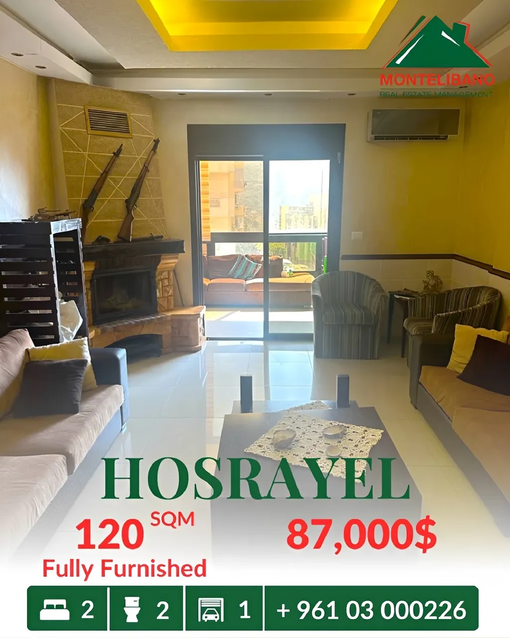 Apartment for sale in Hosrayel, Lebanon - 2 bed, 2 bath