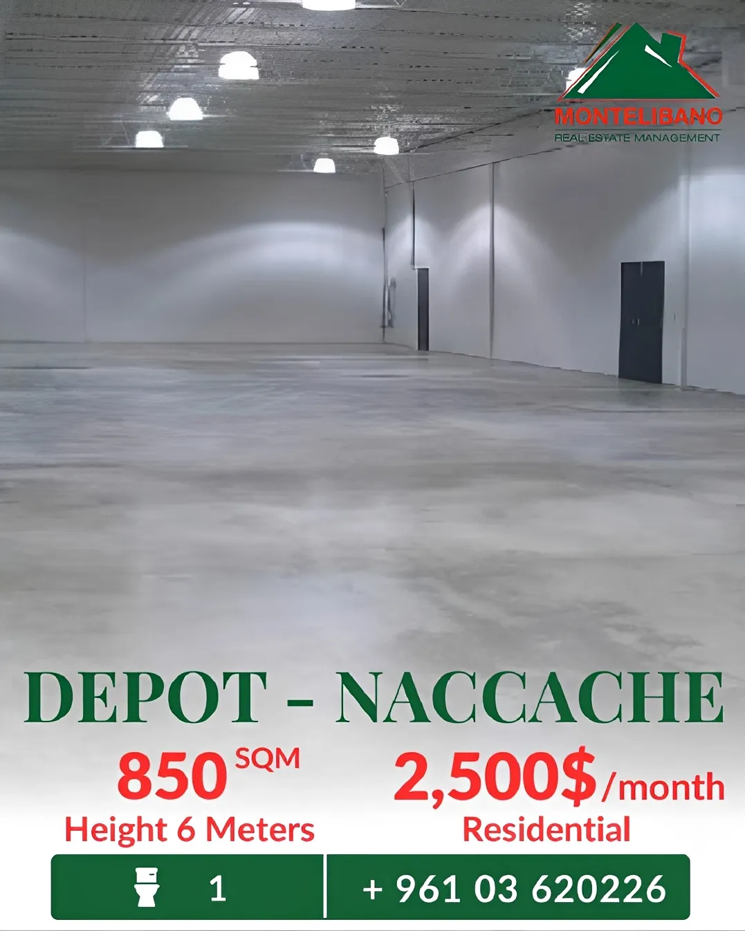 Warehouse for rent in Naccache, Lebanon