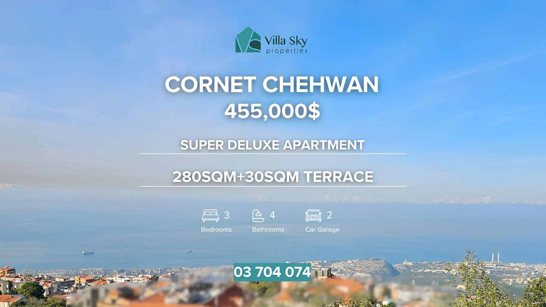 Apartment for Sale in Cornet Chahwan, Lebanon