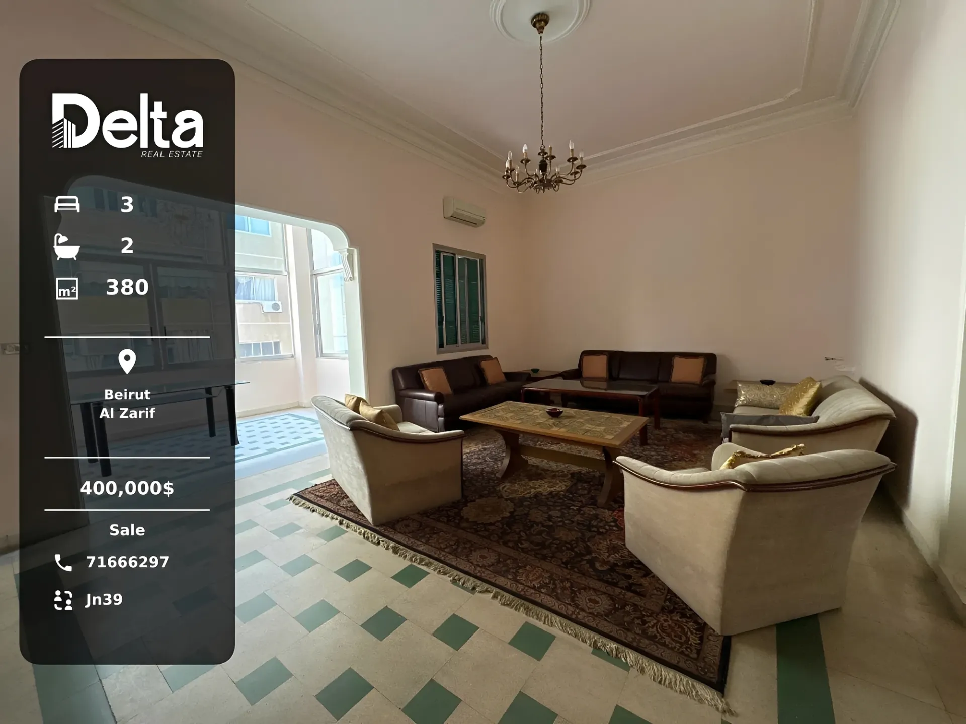 Apartment for sale in Zarif, beirut, lebanon