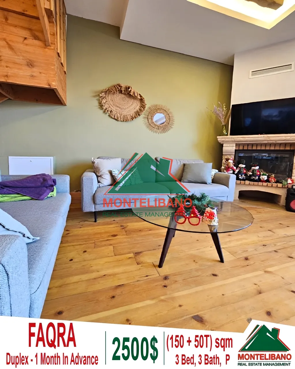 Duplex for rent in Faqra, Lebanon