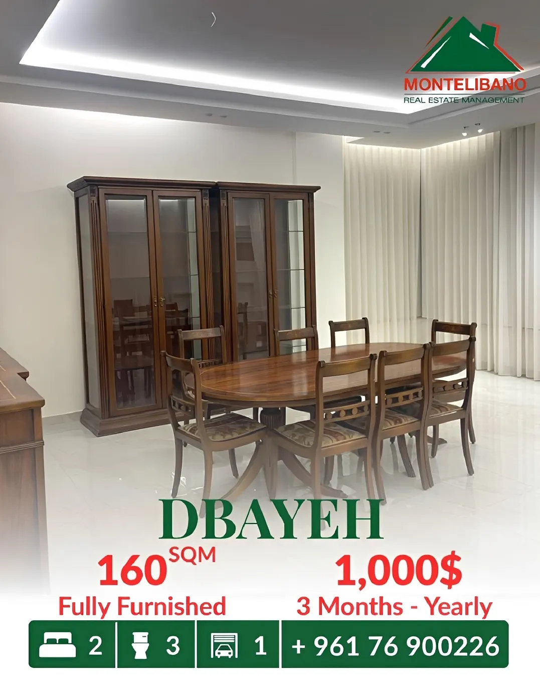 Apartment for rent in Dbayeh
