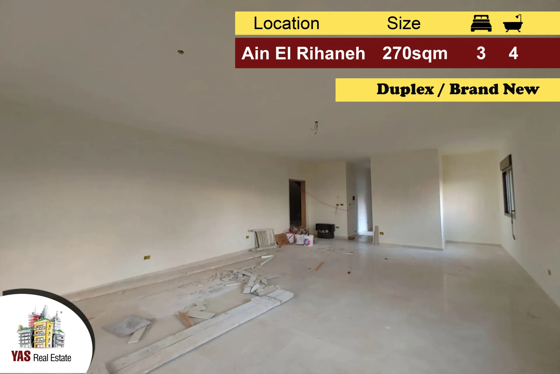 Apartment for Sale in Ain El Rihaneh - 3 bed, 4 bath
