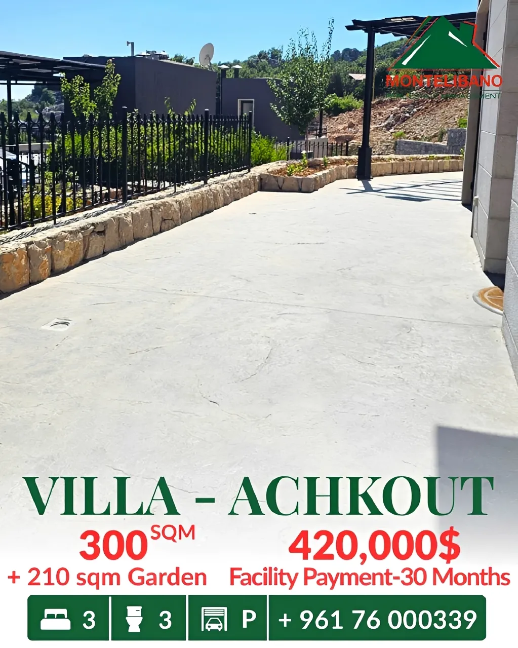 Villa for sale in Ashqout, Lebanon - 3 bed, 3 bath