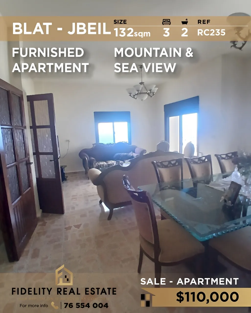 Apartment for sale in Jbeil, Lebanon - 3 bed, 2 bath