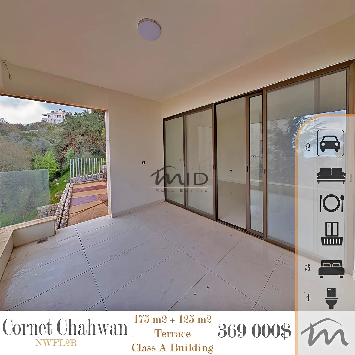 Apartment for sale in Cornet chahwan, lebanon - 3 bed, 4.0 bath