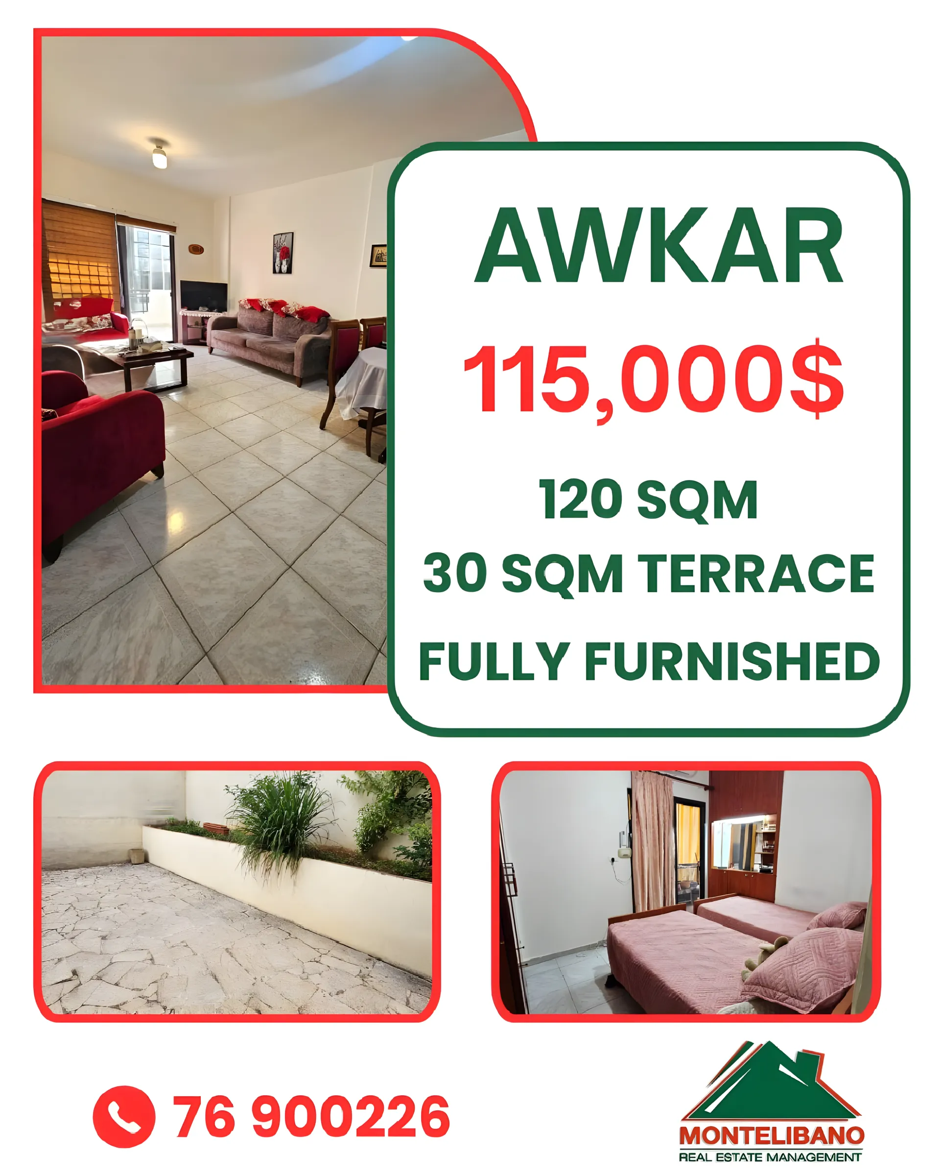 Apartment for sale in Beit Aaoukar, Lebanon - 3 bed, 2 bath