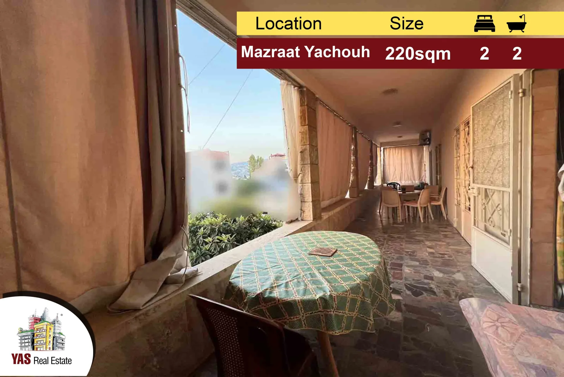 Apartment for Sale in Mazraat Yachou - 2 bed, 2 bath
