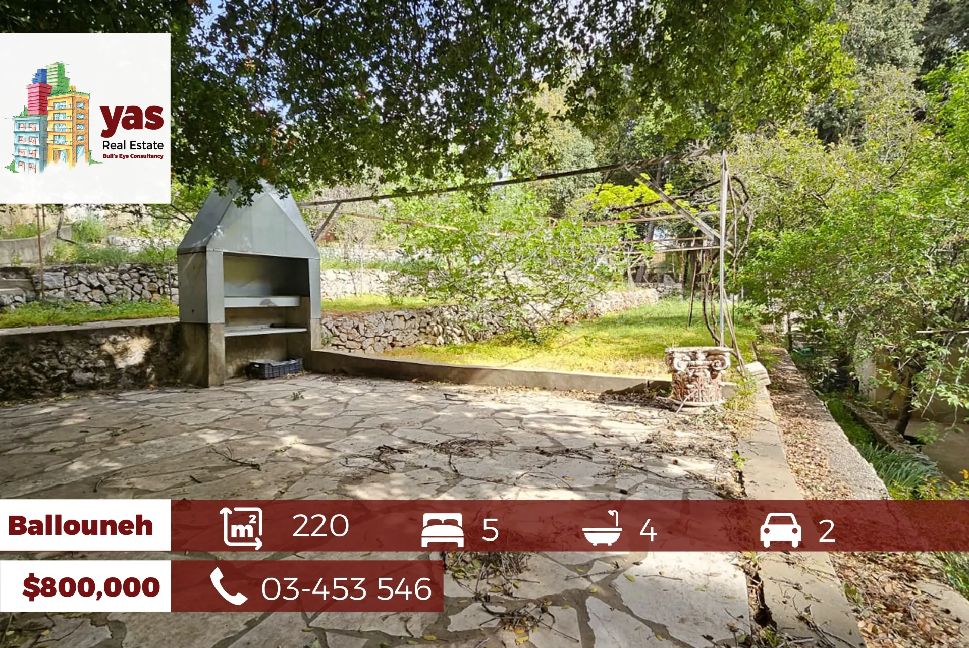 Apartment for Sale in Ballouneh - 5 bed, 4 bath