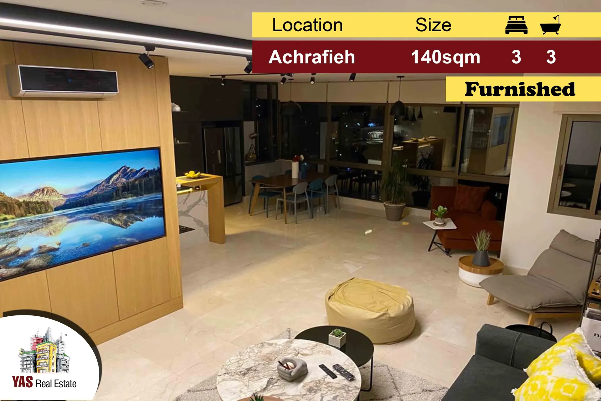 Apartment for Sale in Achrafieh - 3 bed, 3 bath