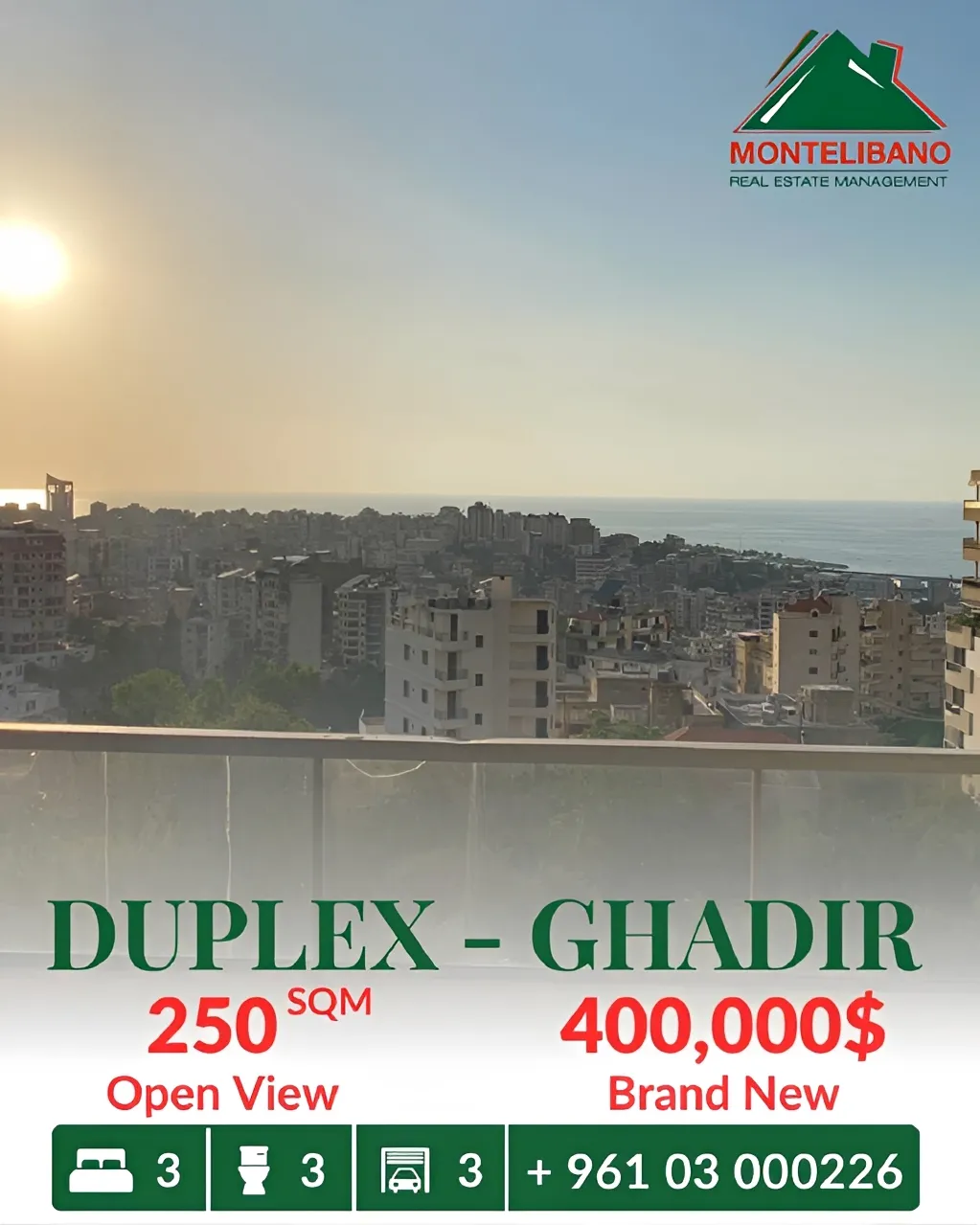 Duplex for sale in Ghadir, Lebanon - 3 bed, 3 bath
