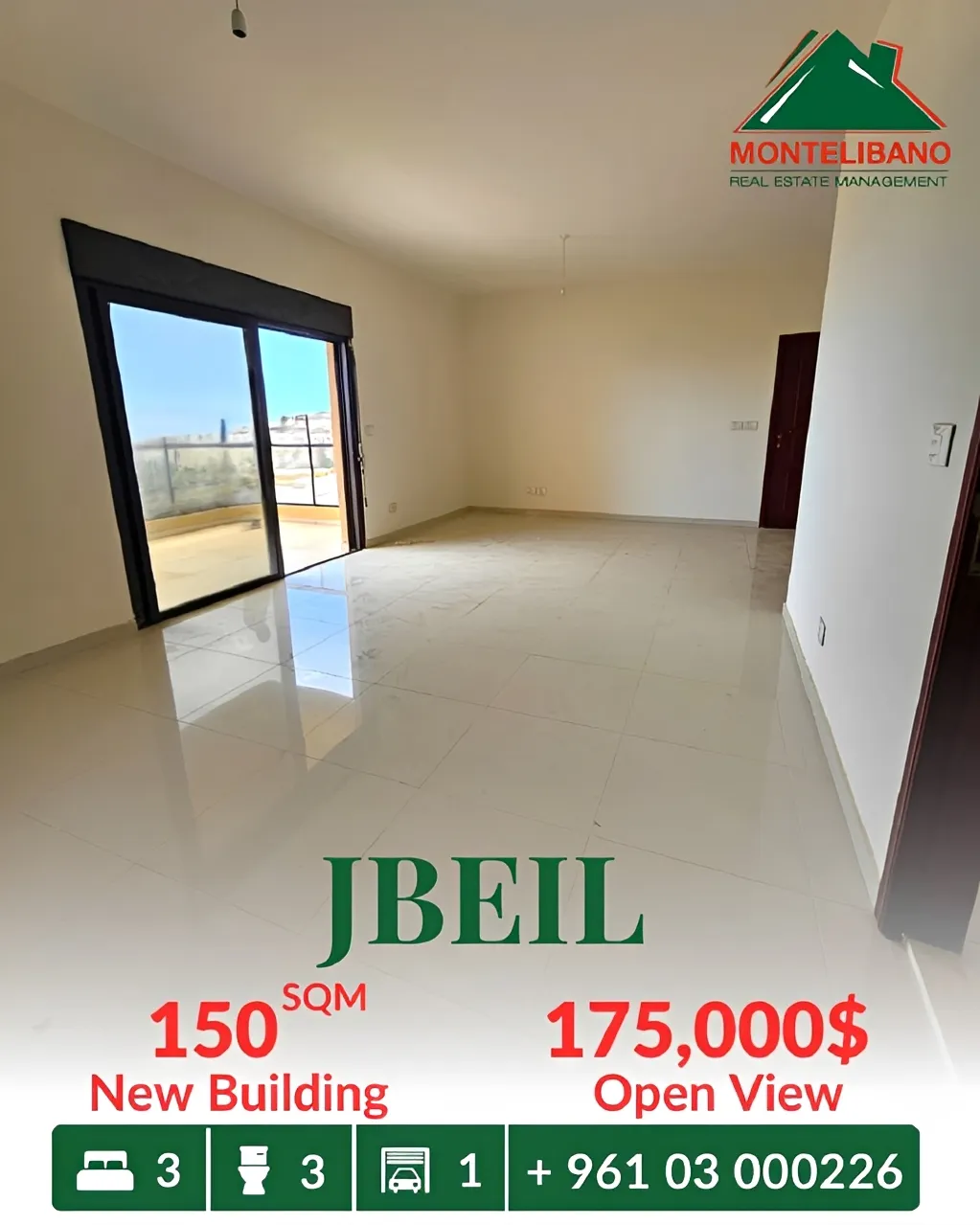 Apartment for sale in Jbeil, Lebanon - 3 bed, 3 bath