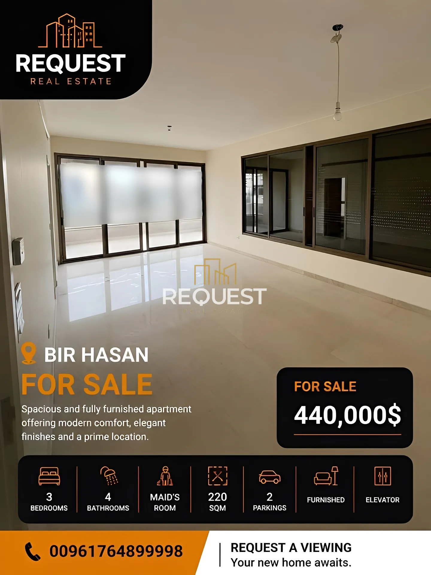 Apartment for sale in Bir hasan, lebanon