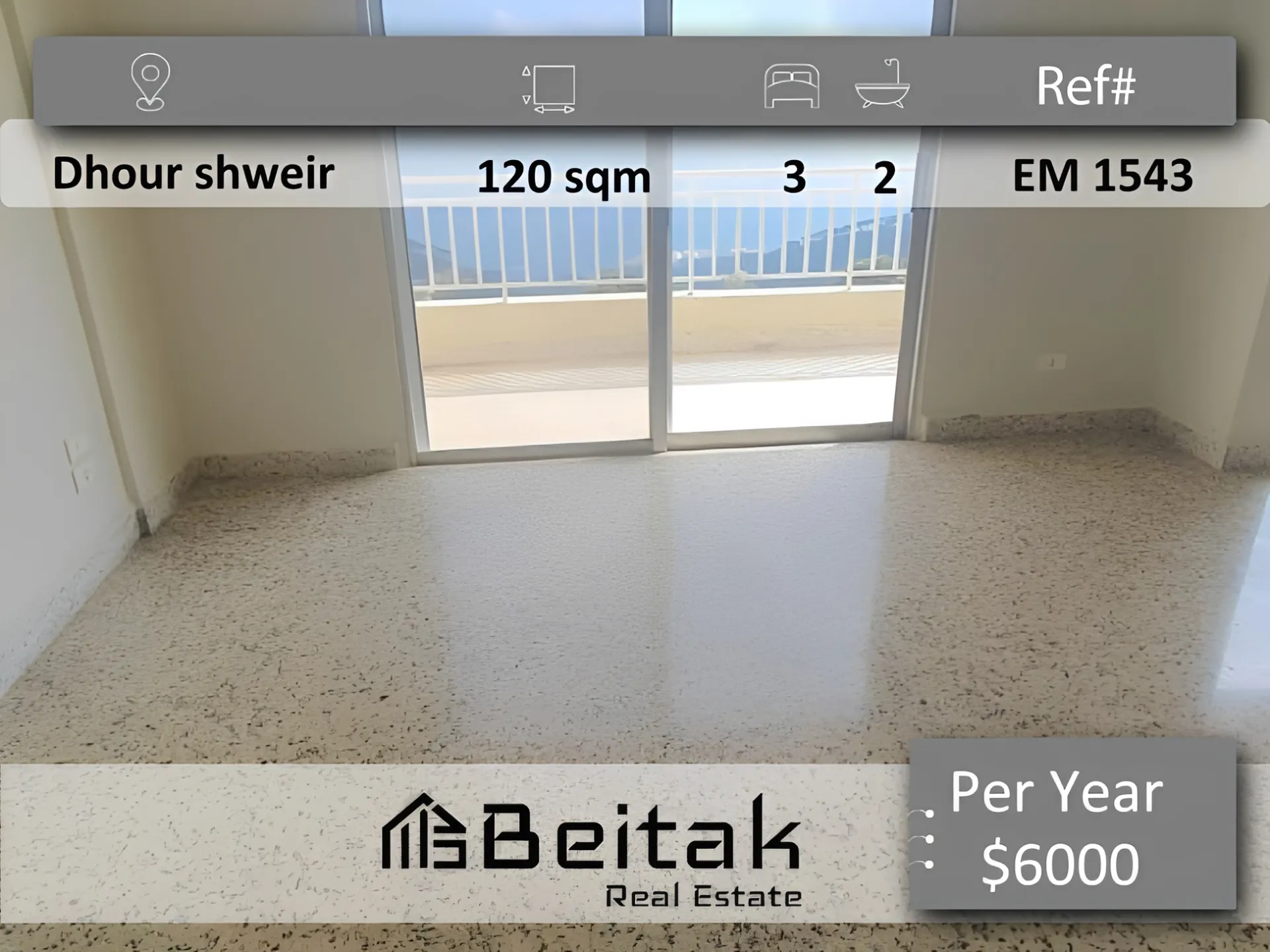 Apartment for rent in Dhour El Choueir, Lebanon - 3 bed, 2 bath