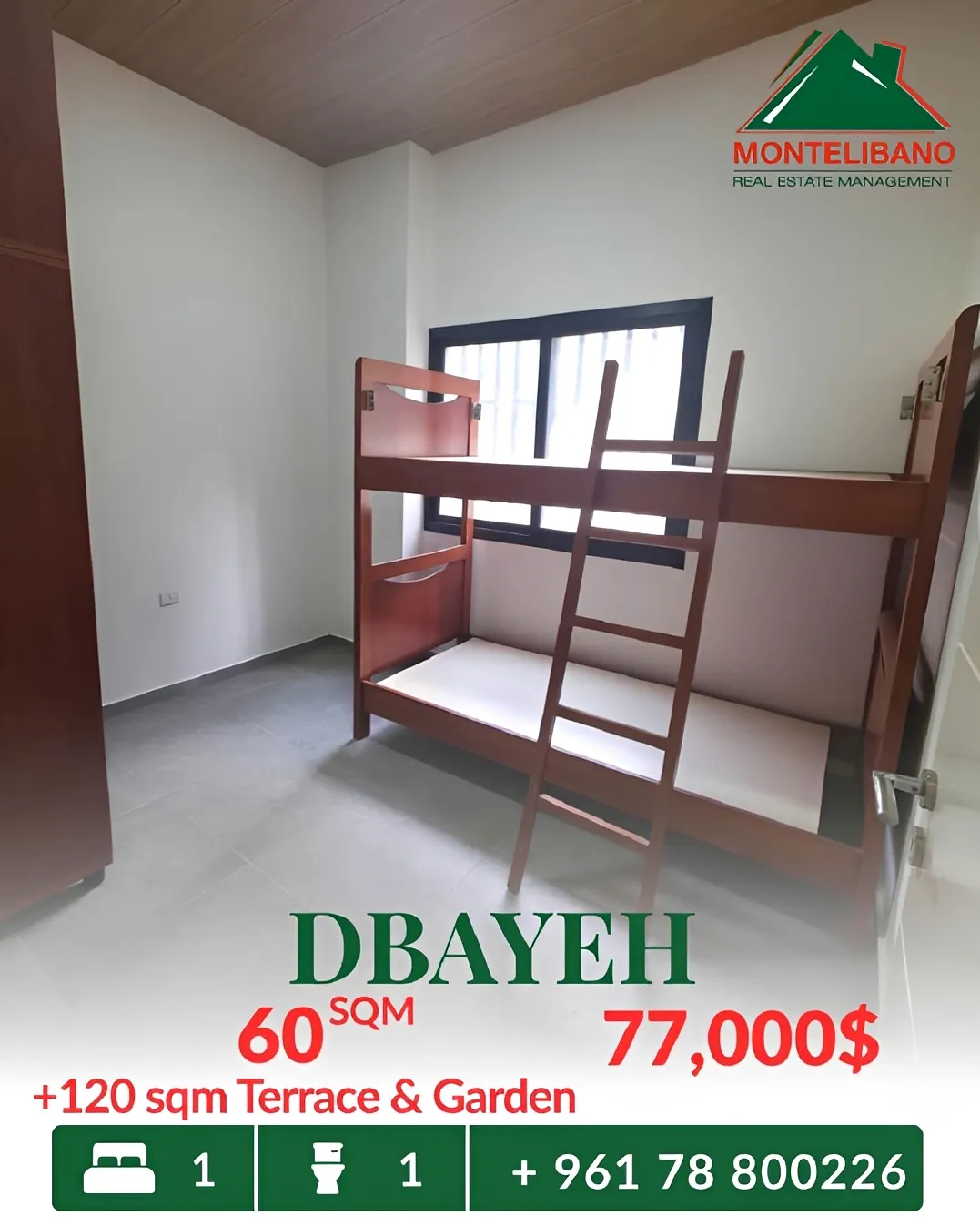 Apartment for sale in Dbayeh - 1 bed, 1 bath